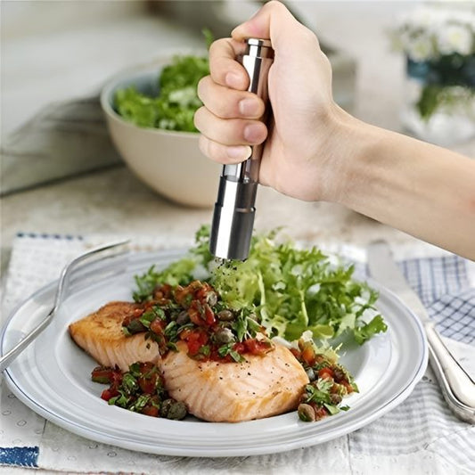 Stainless Steel Thumb Push Spice Grinder | Salt Pepper Sauce Grinder